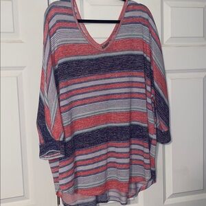 New Directions Striped Tunic with 3/4 Sleeves
